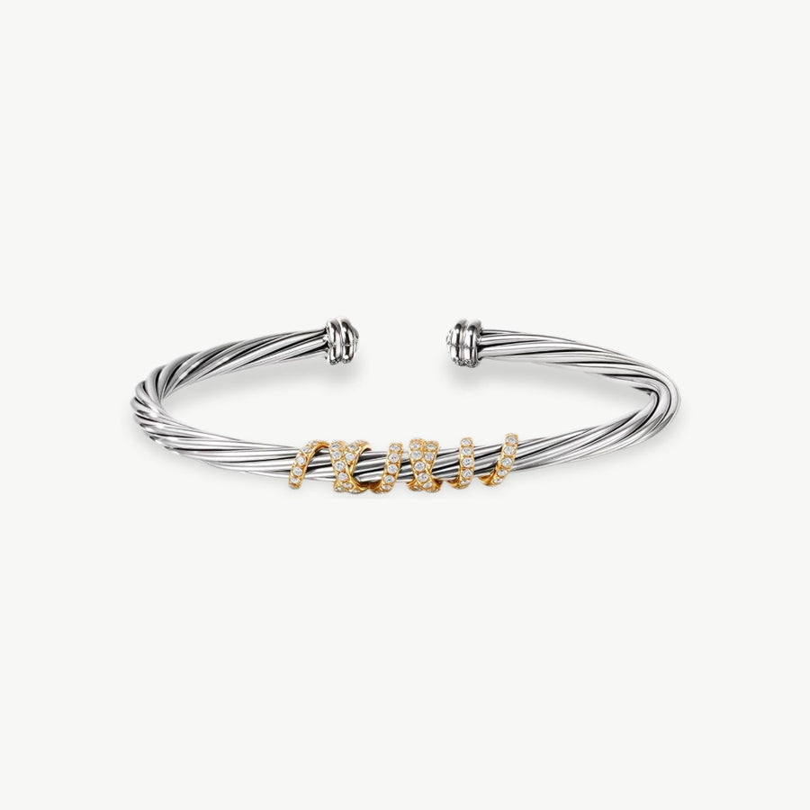 Cable Wire Twist Silver Cuff Bracelet — The Signature Detail