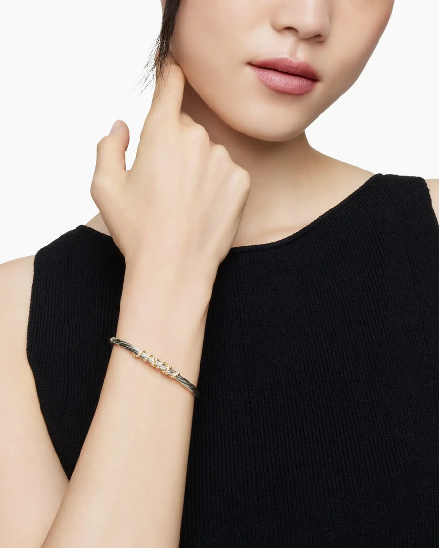 Cable Wire Twist Silver Cuff Bracelet — A Closer Look