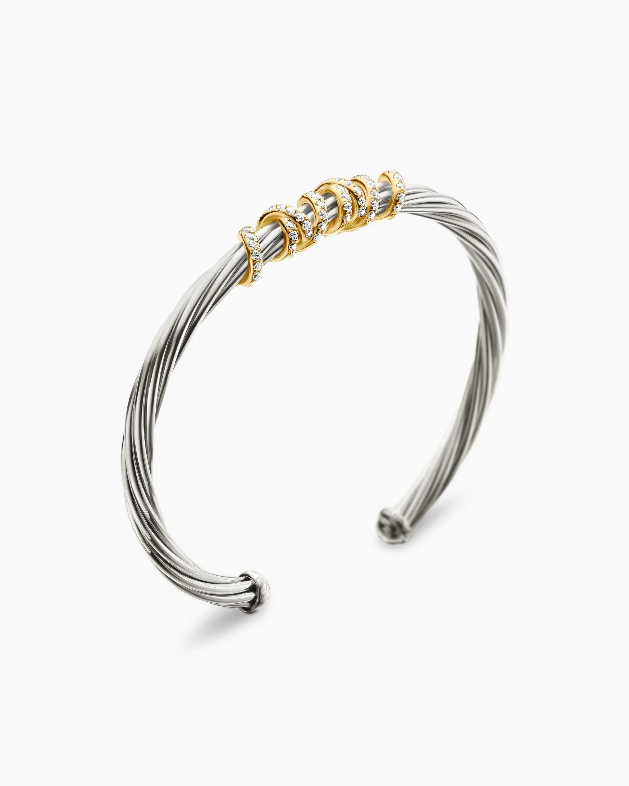 Cable Wire Twist Silver Cuff Bracelet - EastCurated