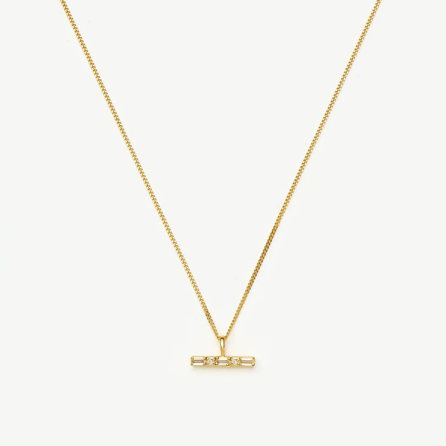 Aria T-Bar Stone Pendant Necklace — The Signature Detail