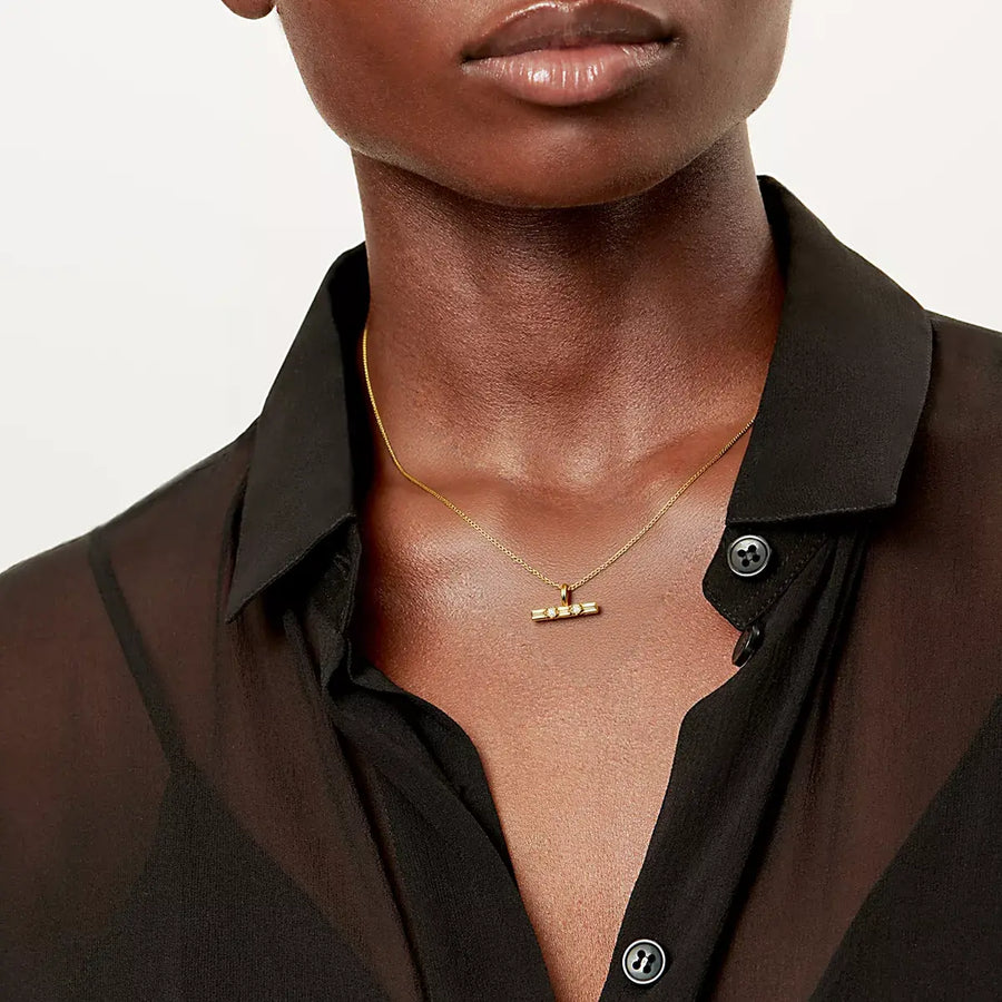 Aria T-Bar Stone Pendant Necklace — A Closer Look