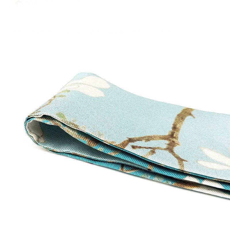 Mulberry Silk 16 Momme White Magnolia Silk Narrow Scarf 120x5cm - EastCurated