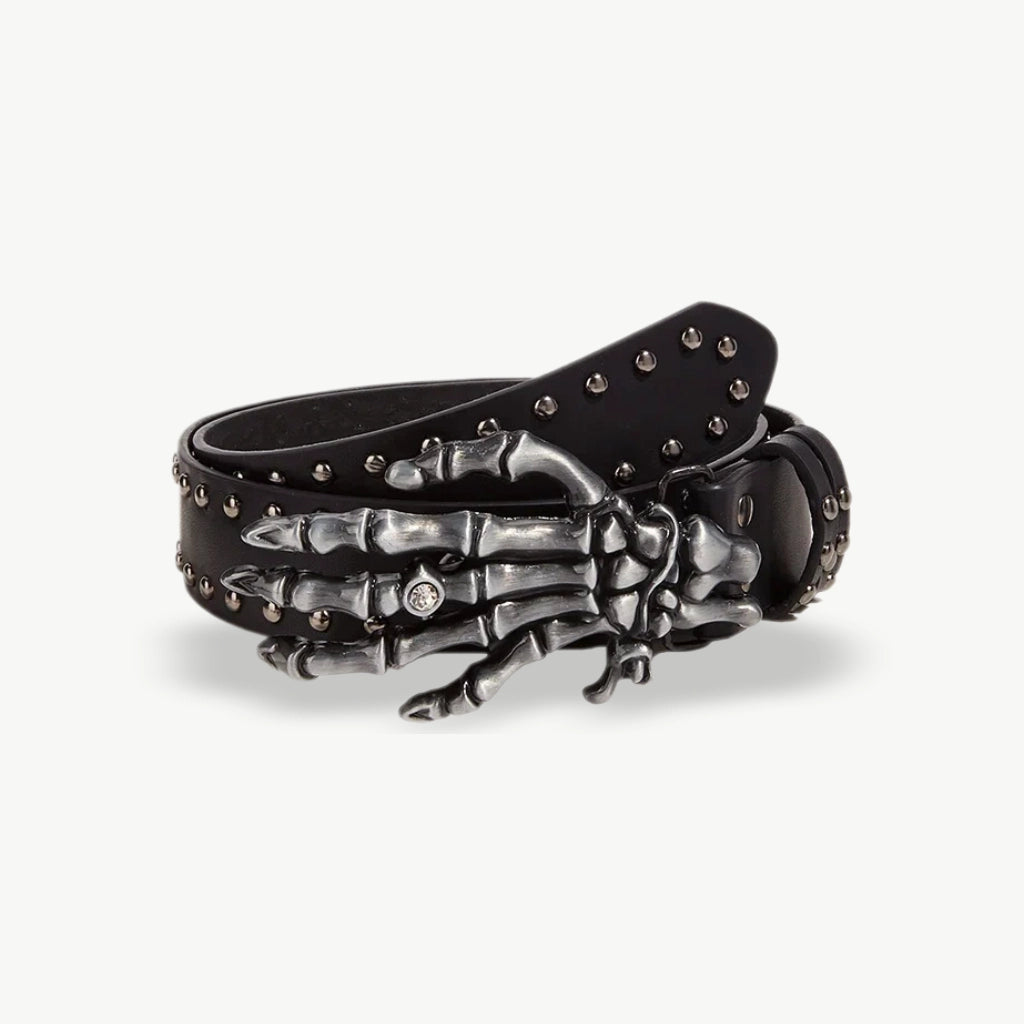 Desinger Belts For Women High Quality Luxury Brand Punk Goth Rivet Black Jeans Unisex Men Belt Paw Skull Buckle Waistband Man - EastCurated