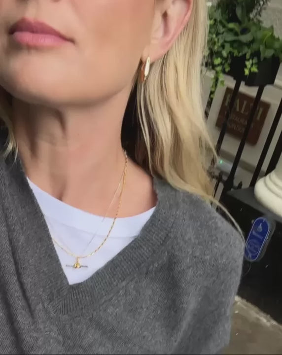 Lucy Williams T-Bar Knot Pendant Necklace - Two Tone Gold & Silver