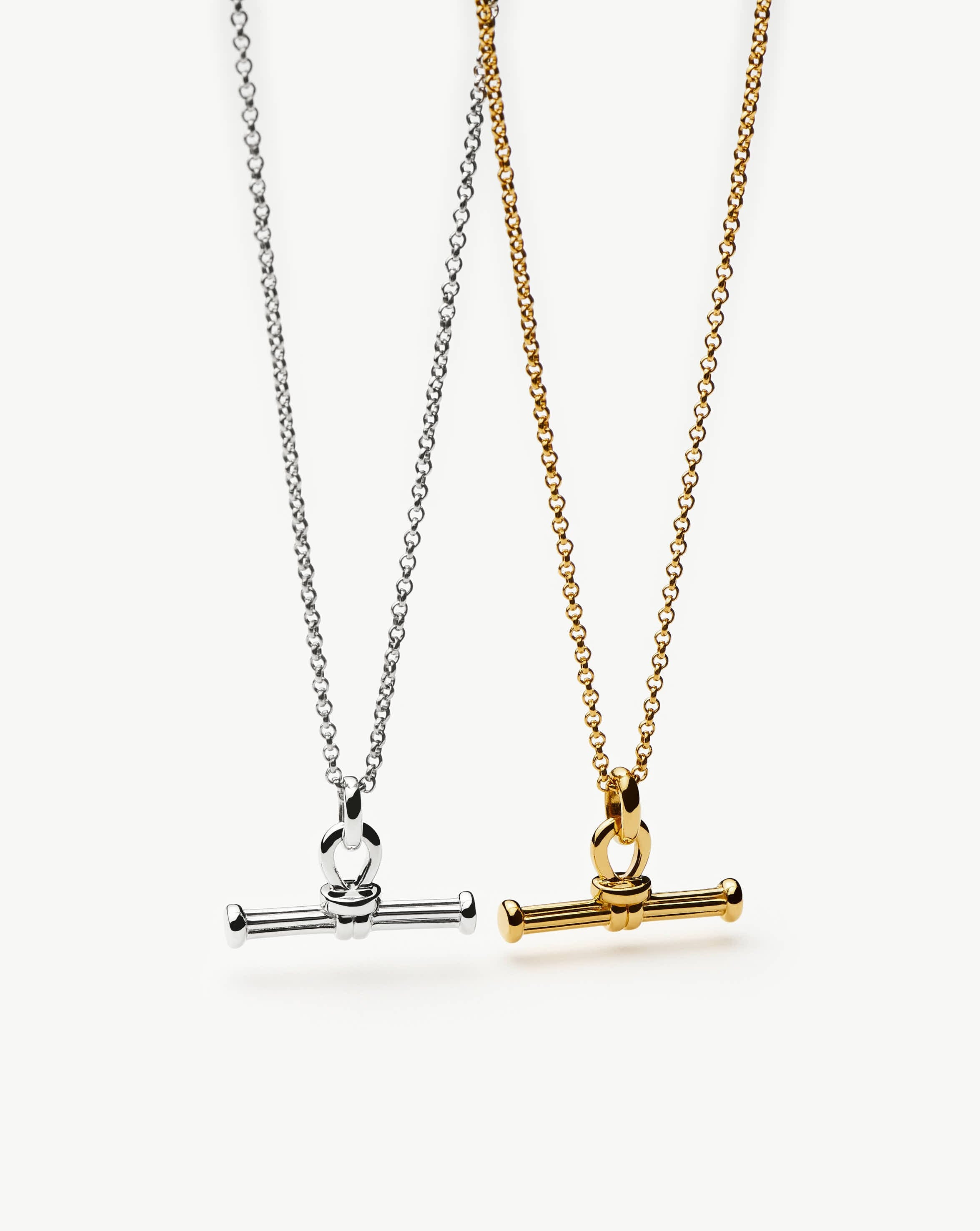 Ridge T-Bar Chain Necklace | 18ct Gold Plated - EastCurated
