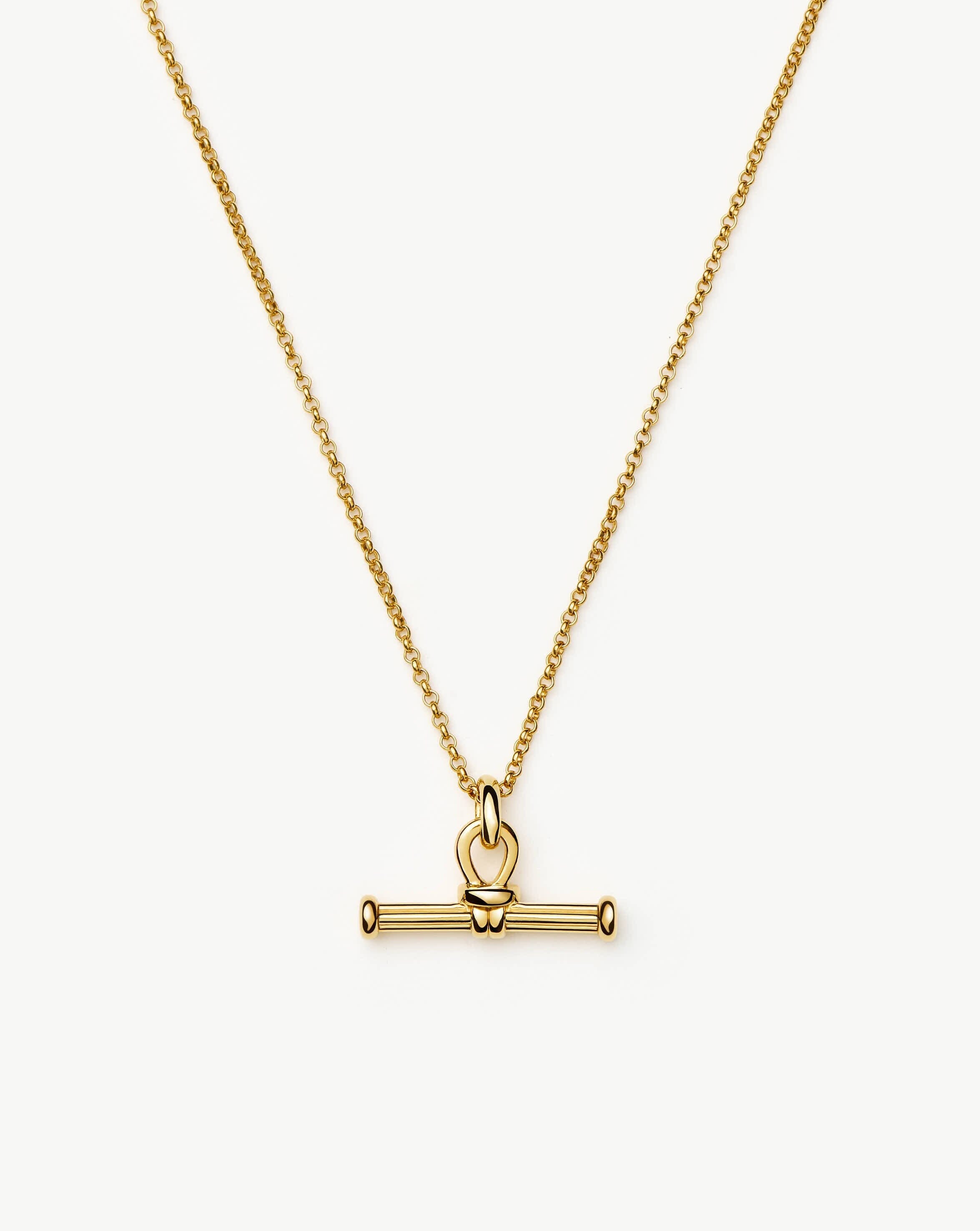 Ridge T-Bar Chain Necklace | 18ct Gold Plated - EastCurated