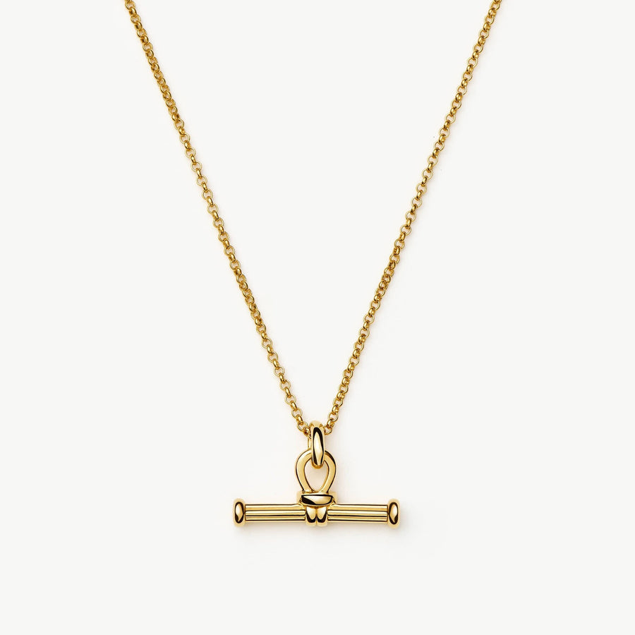 Ridge T-Bar Chain Necklace — Gold — The Signature Detail