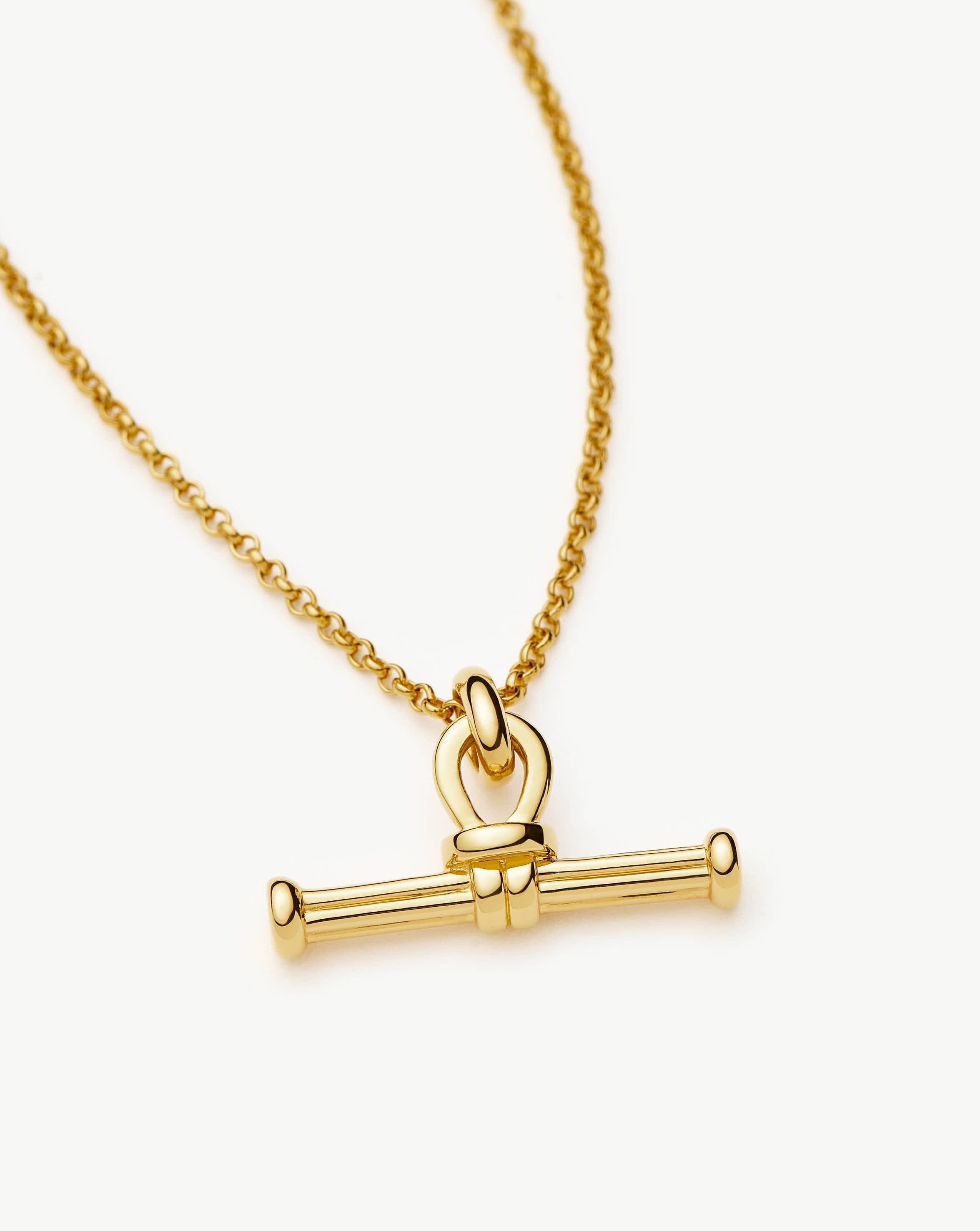 Ridge T-Bar Chain Necklace | 18ct Gold Plated - EastCurated