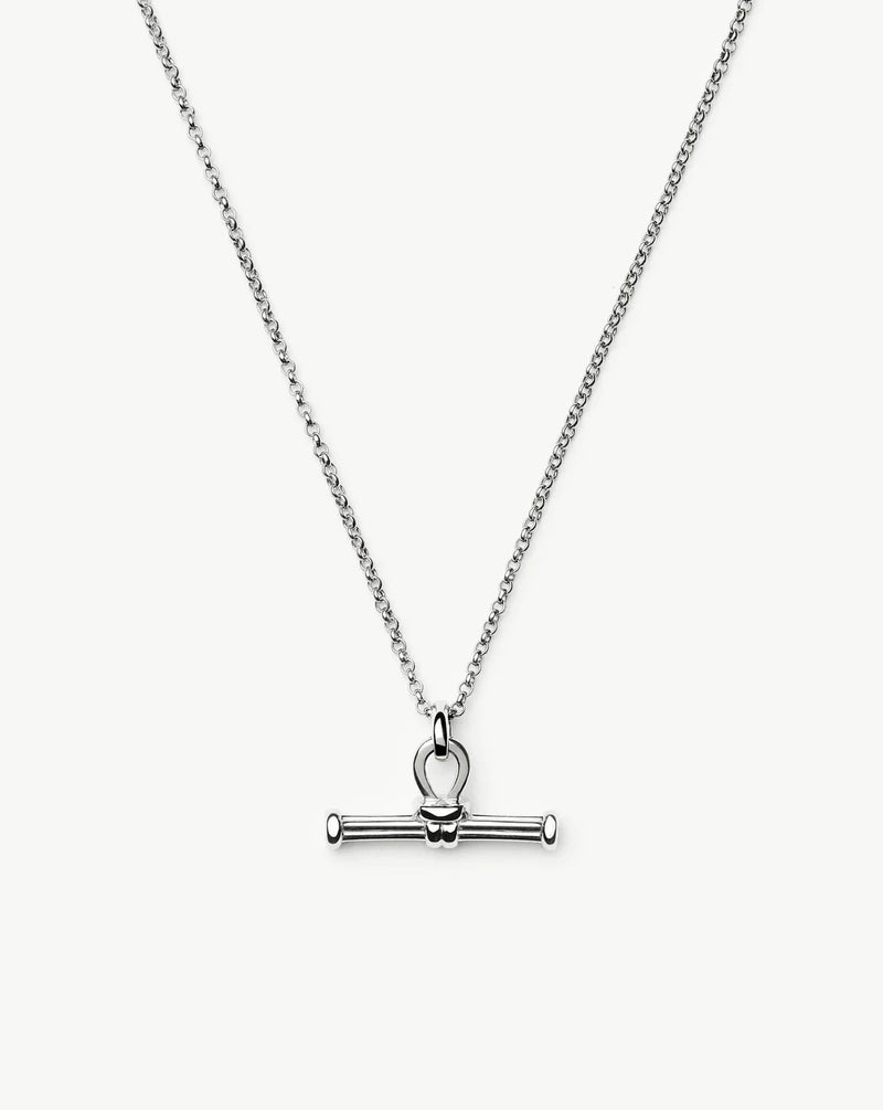 Ridge T-Bar Chain Necklace | Silver Plated