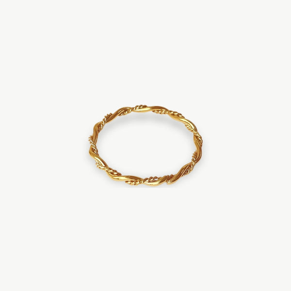 2023 2mm Minimalist Stainless Steel Knuckle Rope Twist Chain Ring for Women Girls Gold Plated Braided Ring Waterproof Jewelry