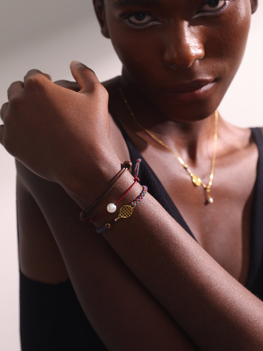 Tennis Racquet Cord Bracelet (Brown) — An Everyday Accent