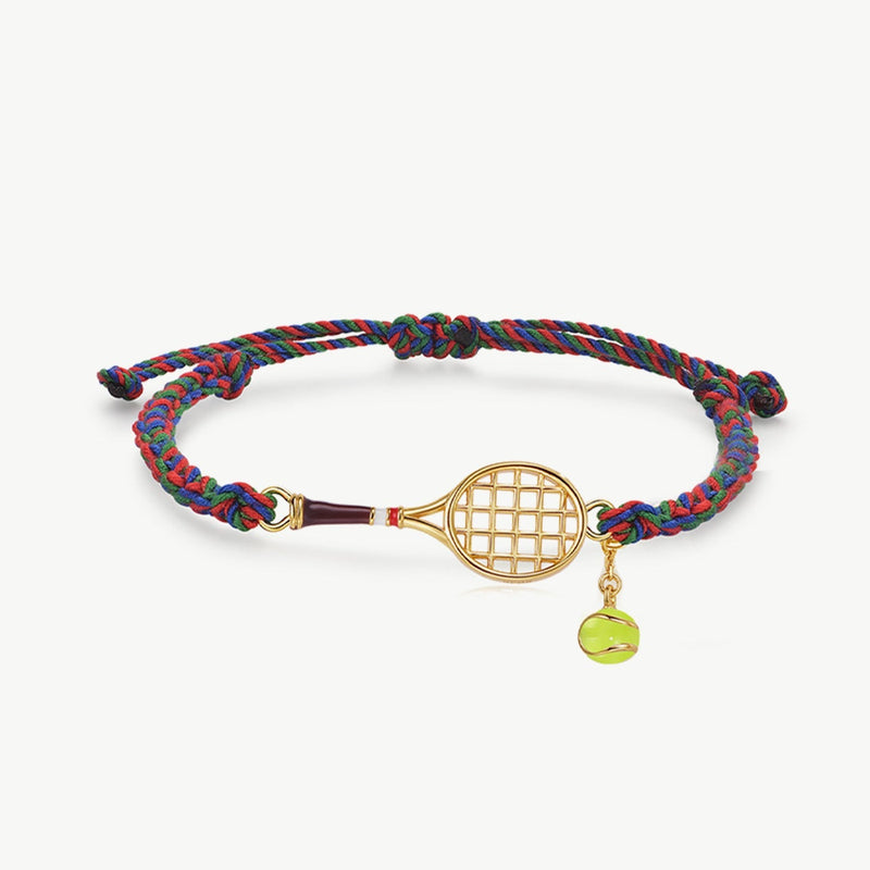 Tennis Racquet Cord Bracelet (Brown)