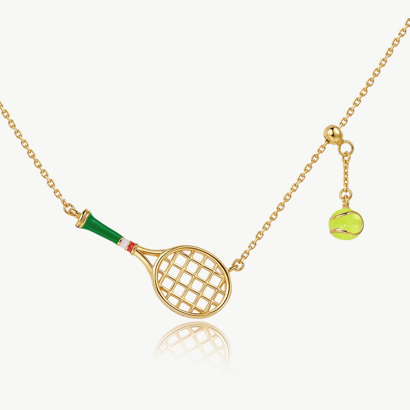 Tennis Racquet Necklace (Green&Environmentally friendly copper)